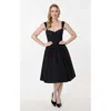 Unique Vintage 1950s Sweetheart Sleeveless Swing Dress In Black