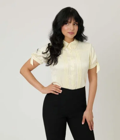 Unique Vintage 1950s Tie Cuff Blouse In Neutral