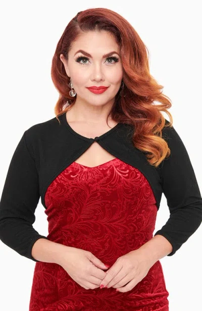 Unique Vintage 1960s Bolero Sweater In Black