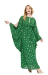Unique Vintage Disney X Uv Hocus Pocus Caftan Dress In Green In Green & Gold