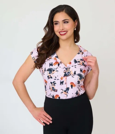 Unique Vintage 1960s Twill Sleeveless Blouse In Multi