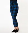 Unique Vintage Angelina Pants In Blue/black In Blue