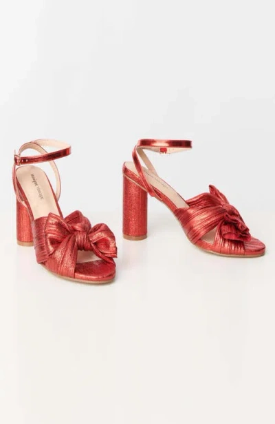 Unique Vintage Ankle Strap Bow Heels In Red