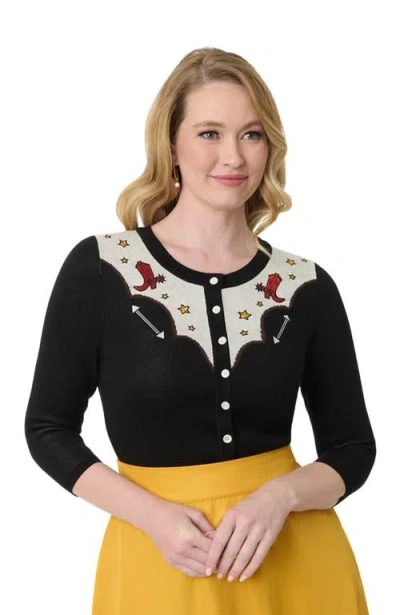 Unique Vintage Bookworm Cardigan In Black