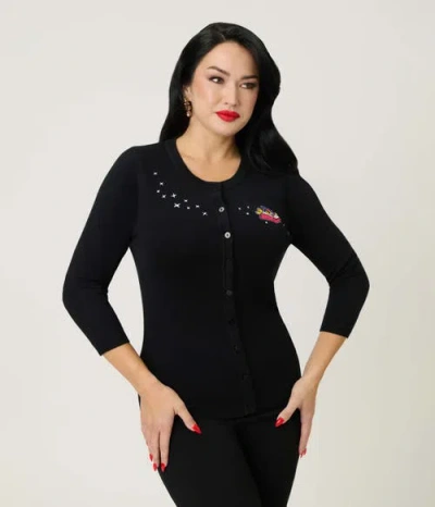 Unique Vintage Bookworm Cardigan In Black