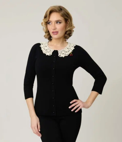 Unique Vintage Bookworm Cardigan In Black