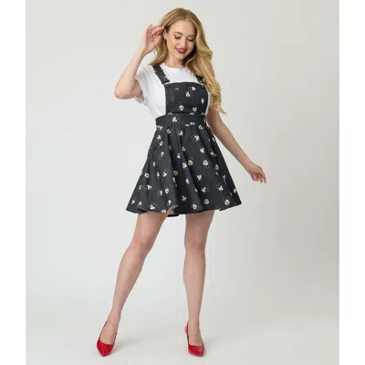 Unique Vintage Brionne Pinafore Skirt In Black