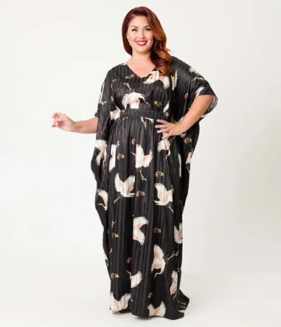 Unique Vintage Burton Caftan Dress In Black