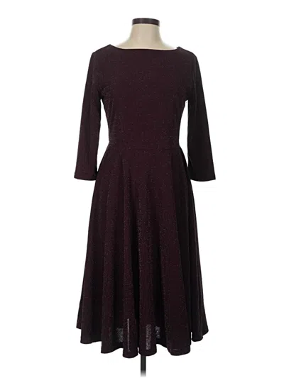 Pre-owned Unique Vintage Casual Dress In Burgundy
