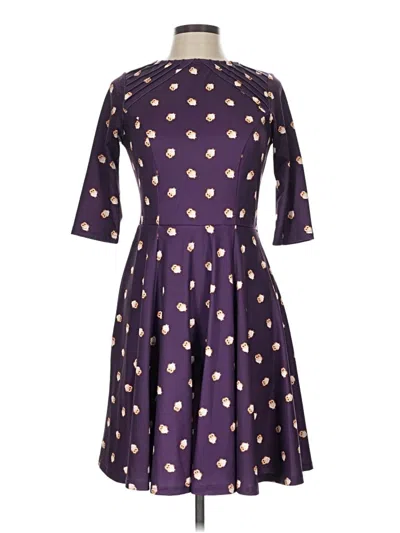 Pre-owned Unique Vintage Casual Dress In Purple