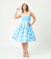 Unique Vintage Chevron Eyelet Swing Dress In Multi