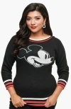 Unique Vintage Classic Knit Sweater In Black Mickey Mouse