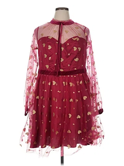Pre-owned Unique Vintage Cocktail Dress In Burgundy