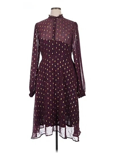 Pre-owned Unique Vintage Cocktail Dress In Burgundy