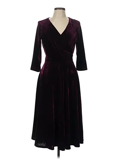 Pre-owned Unique Vintage Cocktail Dress In Burgundy