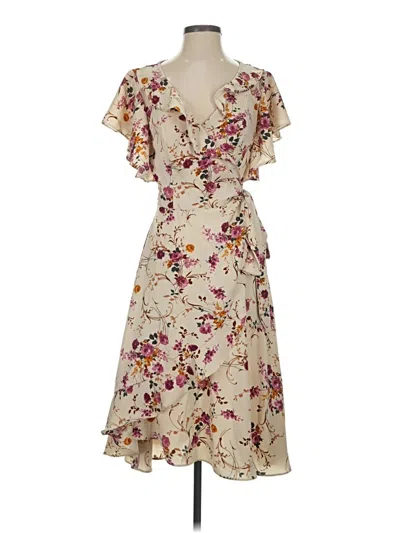 Pre-owned Unique Vintage Cocktail Dress In Tan
