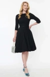 Unique Vintage Devon Swing Dress In Black