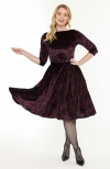 Unique Vintage Devon Swing Dress In Eggplant