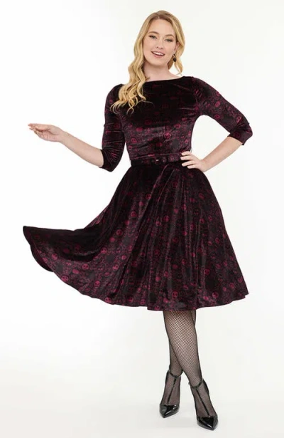 Unique Vintage Devon Swing Dress In Eggplant
