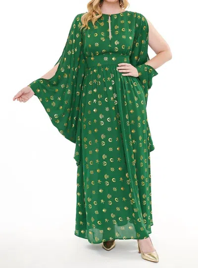 Unique Vintage Disney X Uv Hocus Pocus Caftan Dress In Green In Green & Gold