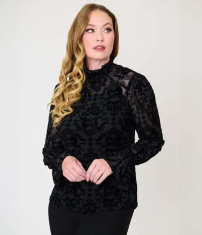Unique Vintage Donna Blouse In Black