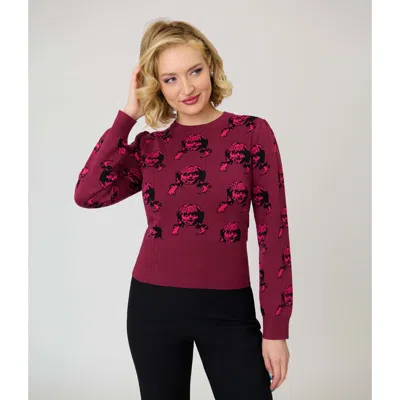 Unique Vintage Embroidered Long Sleeve Sweater In Brown