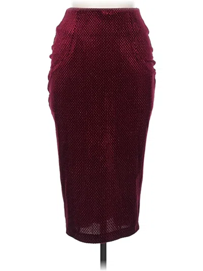Pre-owned Unique Vintage Formal Skirt In Burgundy