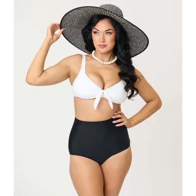 Unique Vintage High Waist Louise Bikini Bottom In Black