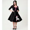 Unique Vintage Plus Size High Waist Soda Shop Swing Skirt In Black
