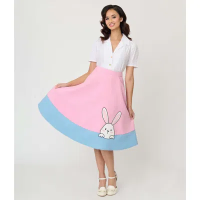 Unique Vintage High Waist Soda Shop Swing Skirt In Multi