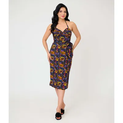 Unique Vintage Leilani Sleeveless Sarong Dress In Multi