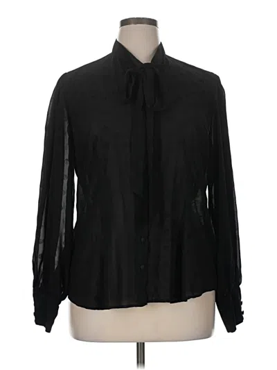 Pre-owned Unique Vintage Long Sleeve Blouse In Black