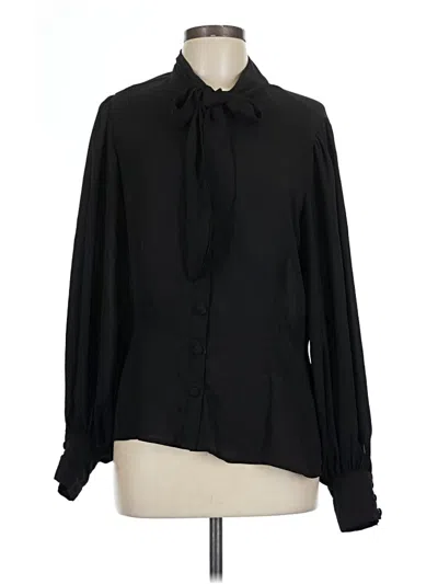 Pre-owned Unique Vintage Long Sleeve Blouse In Black
