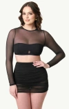 Unique Vintage Mesh Long Sleeve Swim Top