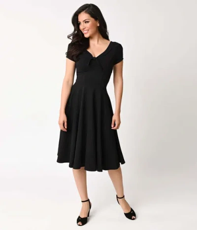 Unique Vintage Natalie Swing Dress In Black