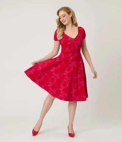 Unique Vintage Ohara Swing Dress In Red