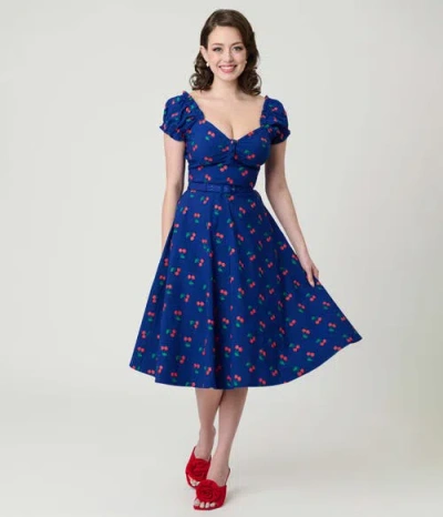 Unique Vintage Ohara Swing Dress In Blue