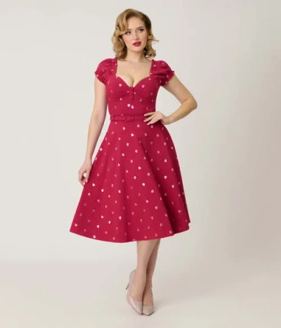 Unique Vintage Ohara Swing Dress In Red