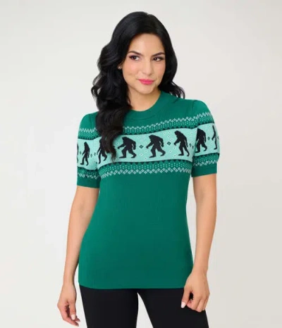 Unique Vintage Paige Sweater In Green