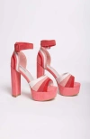 Unique Vintage Peep Toe Platform Heels In Pink