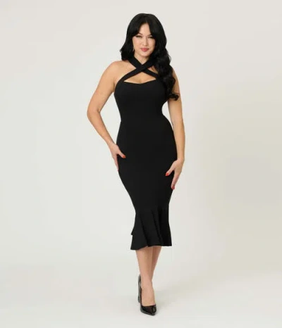 Unique Vintage Penelope Wiggle Dress In Black
