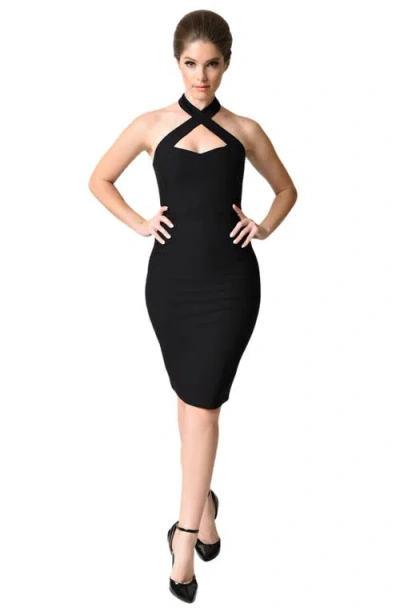 Unique Vintage Penelope Wiggle Dress In Black