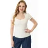 Unique Vintage Pentagon Collar Knit Top In White