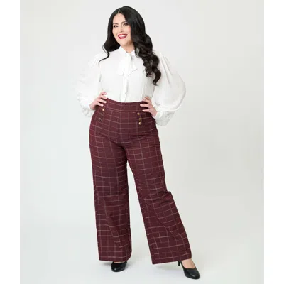 Unique Vintage Plus Size 1940s Ginger Wide Leg Pants In Brown