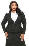 UNIQUE VINTAGE UNIQUE VINTAGE PLUS SIZE 1940S TWEED BELTED JACKET