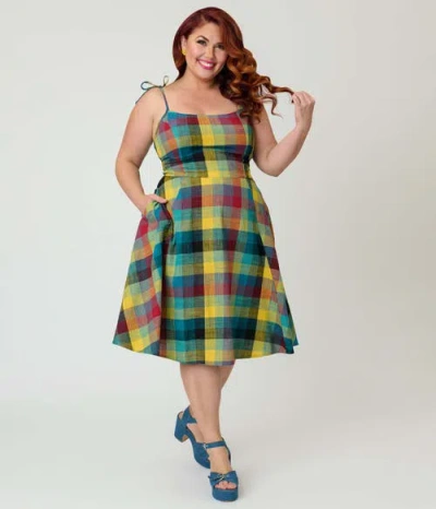 Unique Vintage Plus Size 1950s Bobbie Swing Dress In Multi