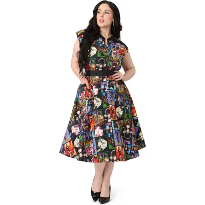 Unique Vintage Plus Size 1950s Hedda Swing Dress In Multi