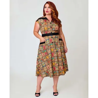 Unique Vintage Plus Size 1950s Hedda Swing Dress In Red