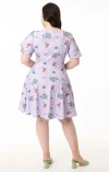 Unique Vintage Plus Size 1950s Poppy Flare Dress In Purple