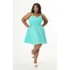Unique Vintage Plus Size 1950s Sleeveless Cotton Flare Dress In Blue
